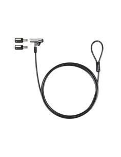 TooQ Cable de Seguridad Tipo NANO con Llave para Portátiles 1.5 metros, Gris Oscuro