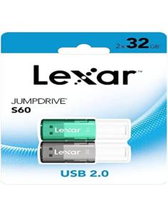 LEXAR 2X32GB PACK JUMPDRIVE S60 USB 2.0 FLASH DRIVE