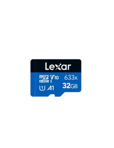 LEXAR 32GB HIGH-PERFORMANCE 633X MICROSDHC UHS-I, UP TO 100MB/S READ 20MB/S WRITE C10 A1 V10 U1