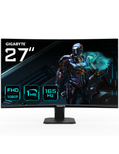 GIGABYTE Monitor de juego GS27F 27" FHD - 1920 x 1080 (FHD), 165Hz, 1ms, 300 cd/m², FreeSync Premium, compatible con HDR, HDMI 2