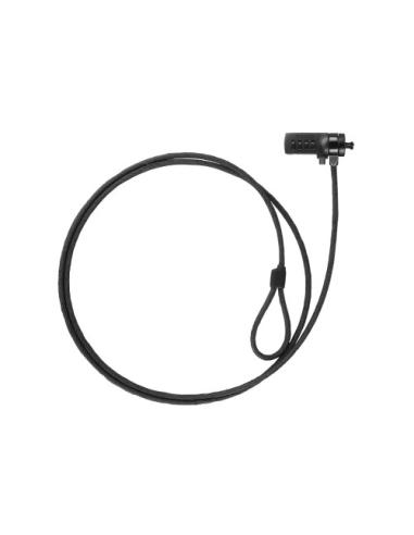 TooQ Cable de Seguridad con Combinación para Portátiles 1.5 metros, Gris Oscuro