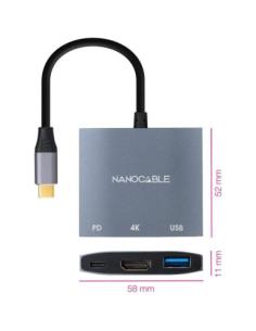 NANOCABLE CONVERSOR USB-C A HDMI/H-USB3.0/H-USB-C PD/H 15 CM