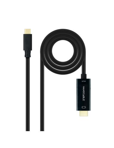 Nanocable Cable Conversor USB-C a HDMI 1.4 4K@30HZ 1.8 m, Negro