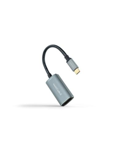 Nanocable Conversor USB-C a DisplayPort 8K Aluminio, 15 cm, Gris