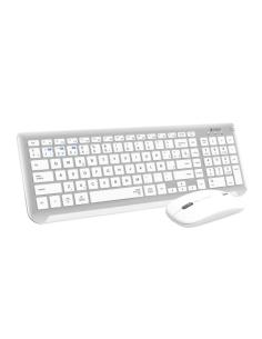 SUBBLIM Teclado con Ratón Bluetooth + 2.4G Combo Dual Prestige Extendido Plata/Blanco