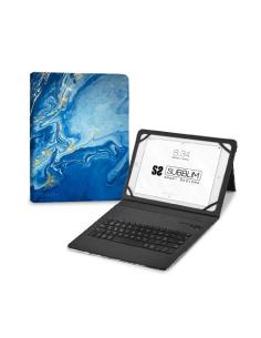 SUBBLIM Funda con Teclado Keytab Pro BT Trendy Marmol Azul