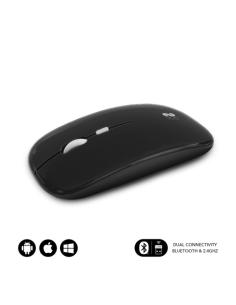 SUBBLIM Ratón Óptico Inalámbrico 2.4G y Bluetooth Dual Flat Mouse Recargable Negro