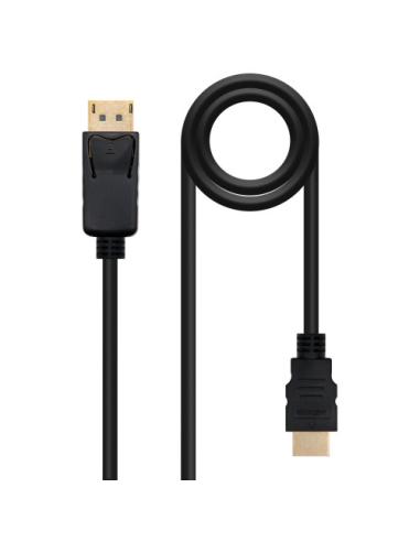 Nanocable Cable Conversor DISPLAYPORT a HDMI, DP/M - HDMI/M, Negro, 1 m