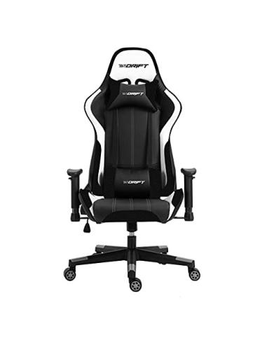 DRIFT DR175 Silla para videojuegos universal Asiento acolchado Negro, Blanco