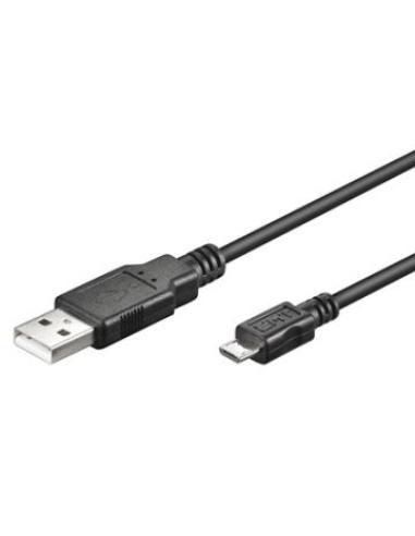 Ewent 1.8m USB A/mirco USB B cable USB 1,8 m USB 2.0 Micro-USB B Negro