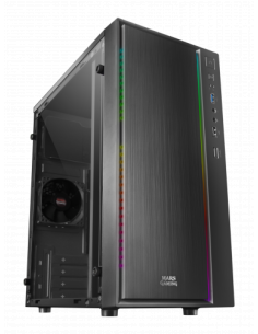 MARS GAMING MCM BLACK MICRO-ATX CASE, COMPACT, WINDOW, 16 MODES A-RGB, 1X 8CM FAN