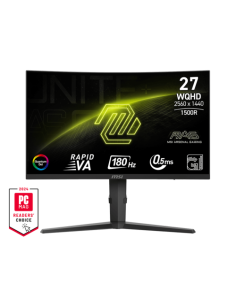 MSI MONITOR MAG 275CQRF QD E2. 27". CURVO 1500R. 2560X1440. 180HZ. NEGRO