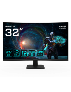 GIGABYTE GS32QCA 31.5" Monitor Curvo para Gaming QHD - 2560 x 1440, 180Hz, 1ms, 250 cd/m², FreeSync, HDR Ready, HDMI 2.0, Displa