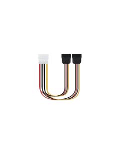 Nanocable 10.19.0101-OEM Cable alimentación Molex 4pin/M a 2xSATA/H 20 cm OEM