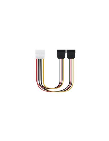 Nanocable 10.19.0101-OEM Cable alimentación Molex 4pin/M a 2xSATA/H 20 cm OEM