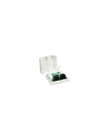 ROSETA SUPERFICIE RJ45 UTP CAT-5E 2 TOMAS BLANCO NANOCABLE 10.21.1002