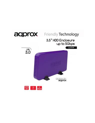 CAJA 3.5 APPROX SATA USB 3.0 PURPURA APPHDD08P