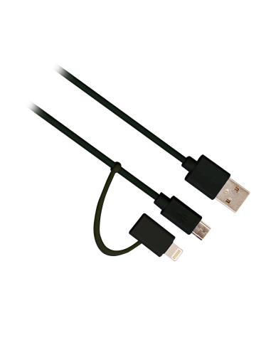 CABLE LIGHTNING M MICRO USB M A USB A M 1 MT EWENT EW9909