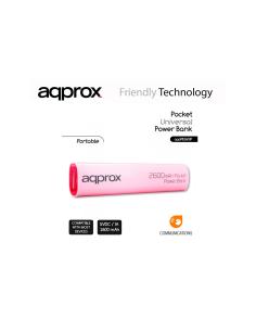 BATERIA EXTERNA APPROX 2600 mAh 1AH ROSA APPPB2600P