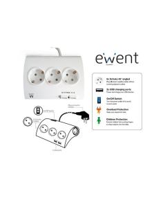 REGLETA EWENT 5 TOMAS SCHUKO 2 USB EW3935