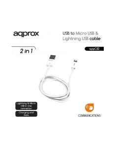 CABLE USB A MICRO USB Y LIGHTNING APPROX APPC32