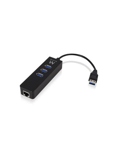 HUB EWENT USB 3.1 3 PUERTOS + LAN EW1140