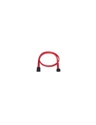 CABLE SATA DATOS ACODADO PARA DISCO DURO  ROJO 0.5M 10.18.0202-OEM