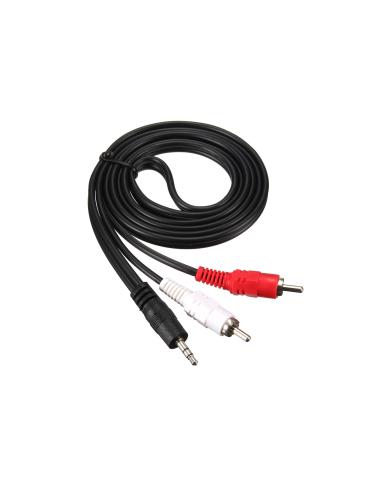 CABLE AUDIO NANO CABLE JACK3.5/M - 2XRCA/M ESTEREO 1,5M NEGRO