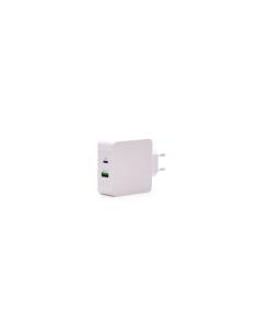 CARGADOR PARED TOOQ TQWC-2SC03WT 1 x USB-C POWER DELIVERY + 1 x USB -A QUICK CHARGE 3.0. BLANCO