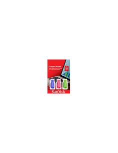 MEMORIA USB SANDISK FLASH DRIVE CRUZER BLADE 3X32GB VERDE AZUL ROSA SDCZ50C-032G-B46T