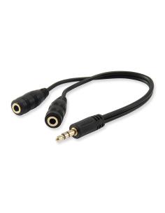 CABLE AUDIO ESTEREO EQUIP MINI JACK 3.5MM MACHO A 2 JACK 3.5MM HEMBRA 147941