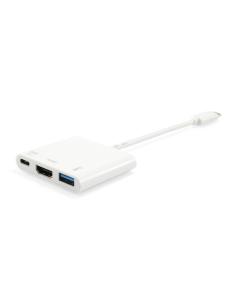 ADAPTADOR EQUIP USB-C MACHO A HDMI HEMBRA USB-A 3.0 USB-C HEMBRA BLANCO 133461