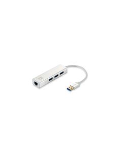 ADAPTADOR LEVEL ONE USB 3.0 GIGABIT ETHERNET RJ45 CON HUB USB 3.0 USB-0503