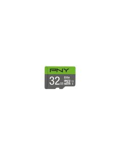 MEMORIA MICROSDHC PNY 32GB ELITE 100MB/S CON ADAPTADOR NEGRO VERDE GRIS P-SDU32GU185GW-GE