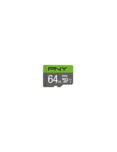 MEMORIA MICROSDXC PNY 64GB ELITE 100MB S VERDE GRIS P-SDUX64U185GW-GE