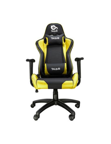 TALIUS Silla Gecko v2 gaming negra/amarilla, brazos fijos, butterfly, base nylon, ruedas nylon, gas cla