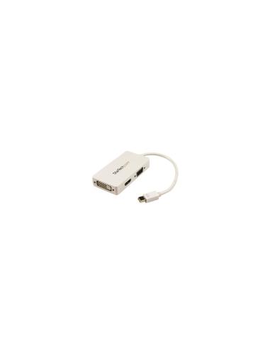 StarTech.com Adaptador Conversor de Mini DisplayPort a VGA DVI o HDMI - Convertidor A/V 3 en 1 para viajes - Blanco