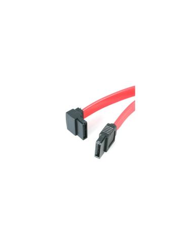 StarTech.com Cable Serial ATA SATA a SATA Acodado a la Izquierda - 12 pulgadas - Rojo