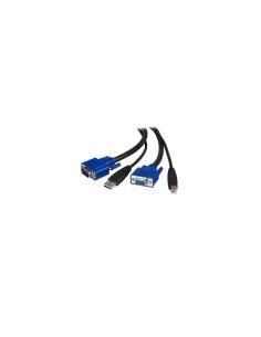 StarTech.com Cable KVM de 1.8m Todo en Uno VGA USB A USB B HD15 - 6ft Pies 2 en 1 - Negro