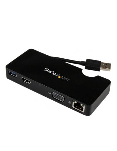 StarTech.com Replicador de Puertos USB 3.1 de Viajes con HDMI o VGA - Docking Station para Portatil - Negro - USB3SMDOCKHV