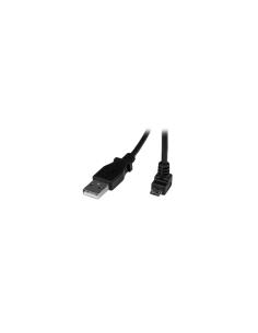 StarTech.com Cable Adaptador 2m USB 2.0 Tipo-A Macho a Micro USB B Macho Acodado en Íngulo hacia Abajo para Telefono Movil negr