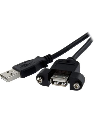 StarTech.com Cable de 91cm USB 2.0 para Montar Empotrar en Panel - Extensor  USB Tipo-A Macho a Hembra - Negro