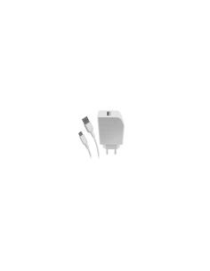 cargador de pared muvit for chance usb 5v 2.4a 12w cable usb tipo-c 3a 1.2 metros blanco MCPAK0002