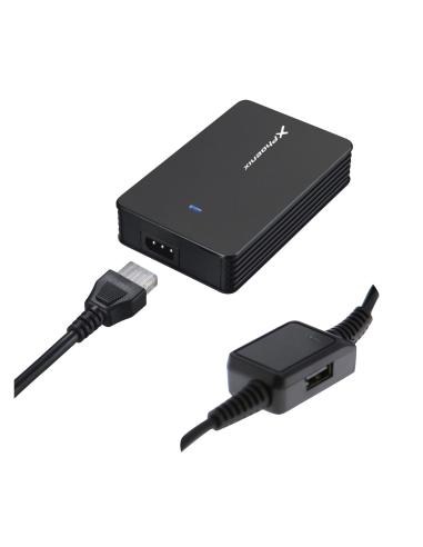 Cargador adaptador de corriente phoenix universal automatico 40w para portatiles y netbooks con puerto usb negro PHCHARGER40+