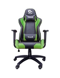 TALIUS Silla Gecko v2 gaming negra/verde, brazos fijos, butterfly, base nylon, ruedas nylon, gas clase 4