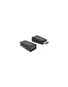 Adaptador de cable delock Hdmi a vga & 3.5 mm macho a hembra Negro 65901