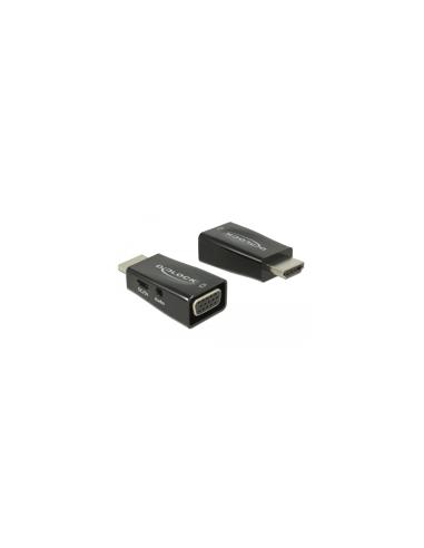 Adaptador de cable delock Hdmi a vga & 3.5 mm macho a hembra Negro 65901