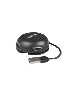 Hub natec bumblebee usb 2.0 4puertos 480 Mbit/s negro NHU-1330