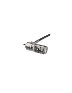 StarTech.com Cable de seguridad para portatil con bisagra giratoria con candado de combinacion de 4 digitos negro plata LTLOCK4D