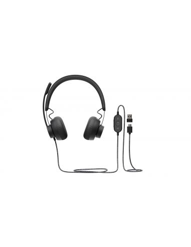 Auriculares logitech zone wired usb diadema negro 981-000870